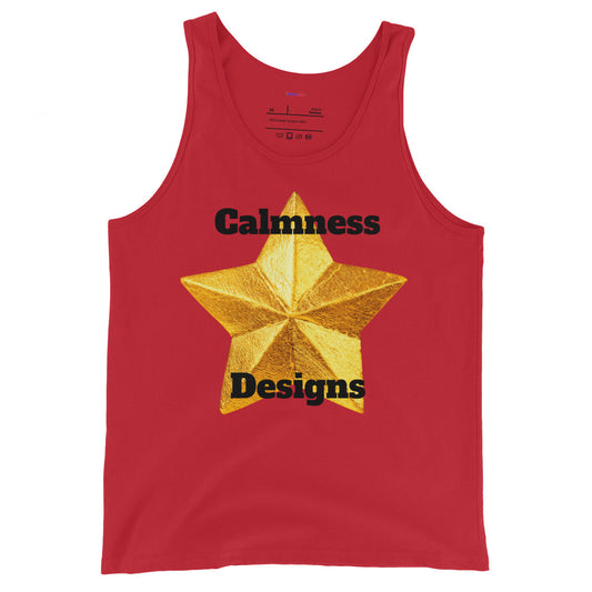 Golden Christmas Star, Calmness Designs, Men's Tank Top