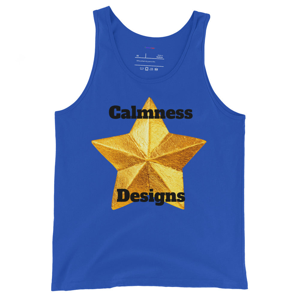 Golden Christmas Star, Calmness Designs, Men's Tank Top