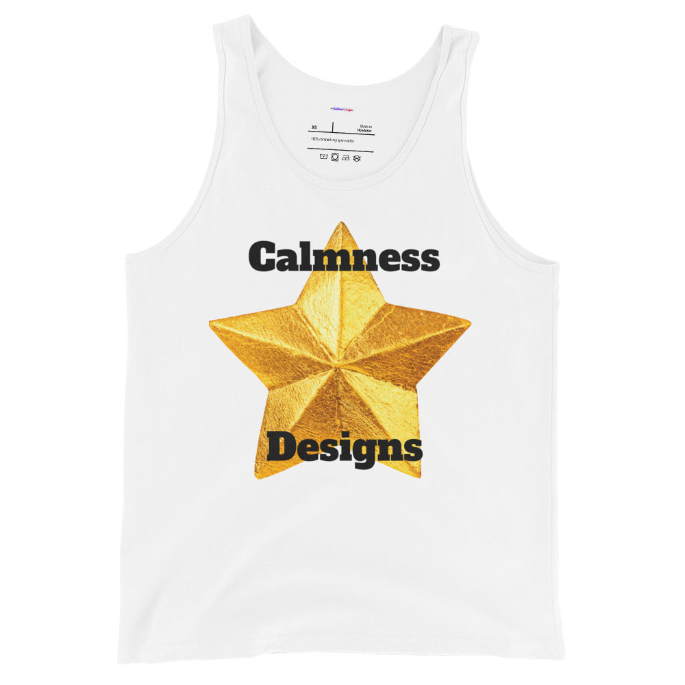 Golden Christmas Star, Calmness Designs, Men's Tank Top