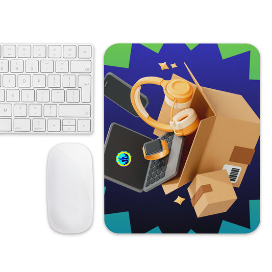 3D Cardboard Box with Floating Laptop, Phone, Watch and Headphones, CALMNESS DESIGNS,  Creative Designer's,  Mouse pad