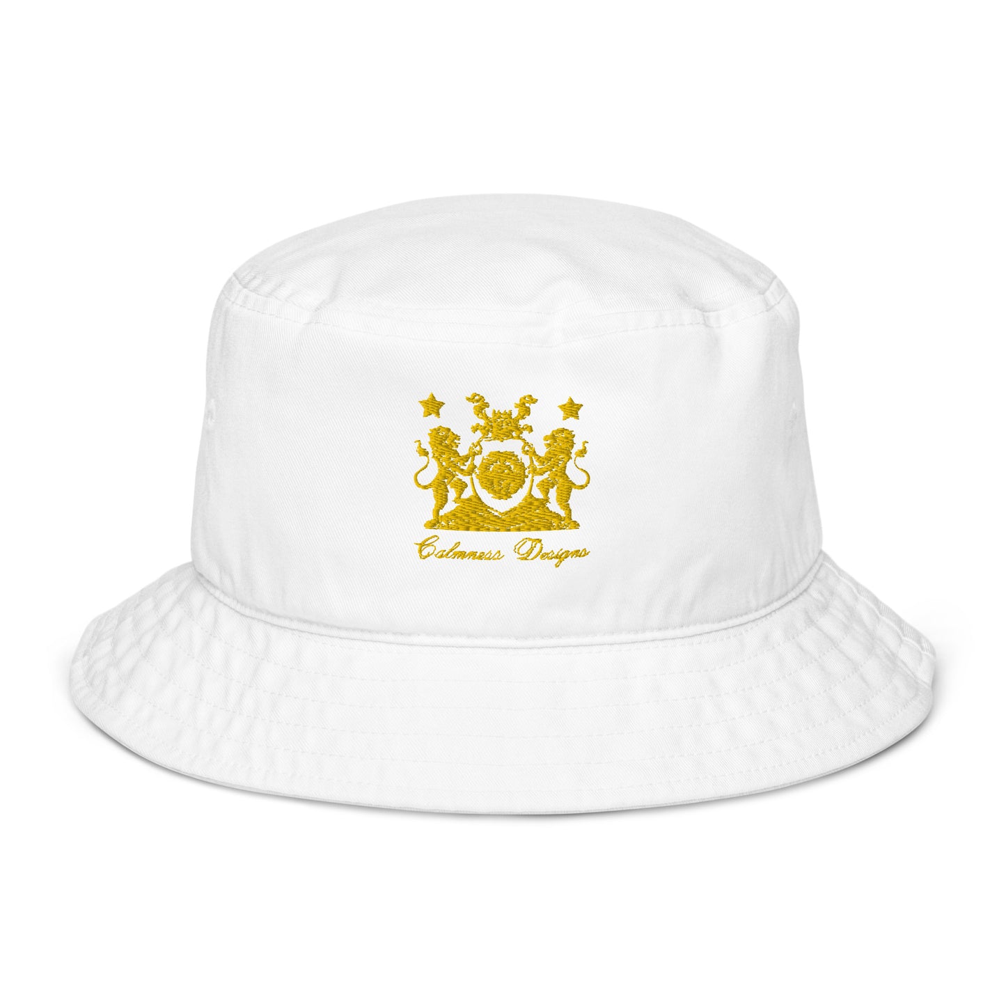 Coats of Arms, Lions Crest Shield, Stars,  Calmness Designs,   Organic bucket hat