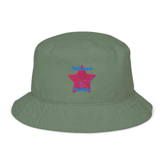 Pink Christmas Star, Calmness Designs,  Organic bucket hat