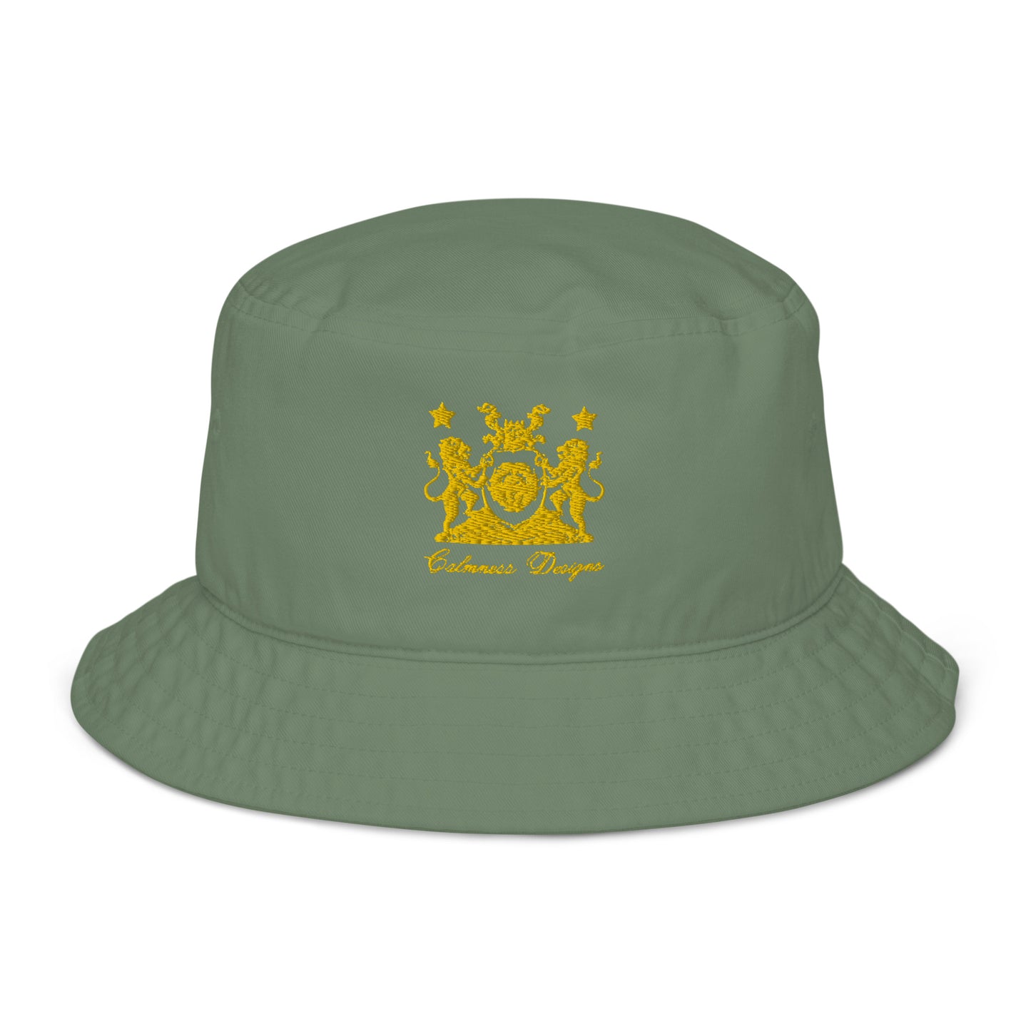 Coats of Arms, Lions Crest Shield, Stars,  Calmness Designs,   Organic bucket hat