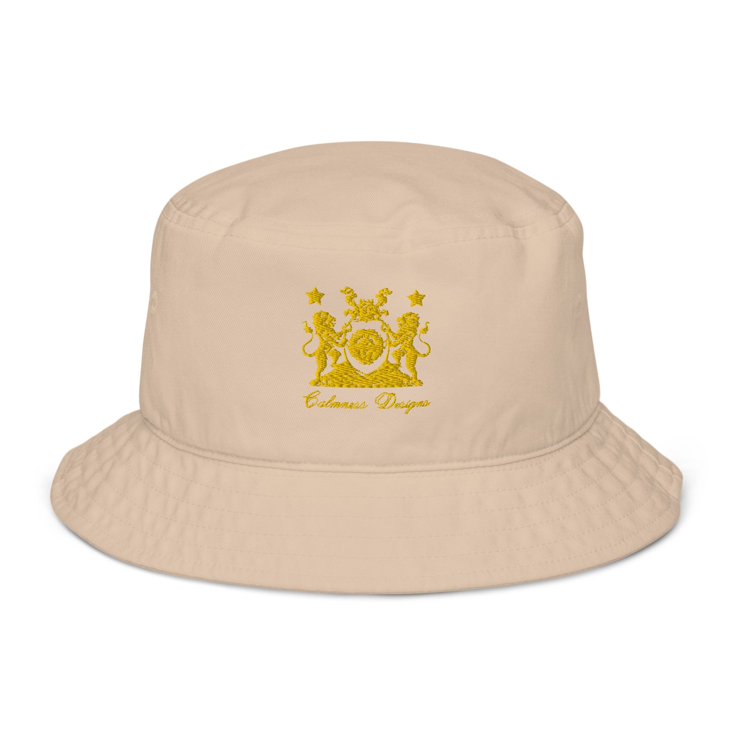 Coats of Arms, Lions Crest Shield, Stars,  Calmness Designs,   Organic bucket hat