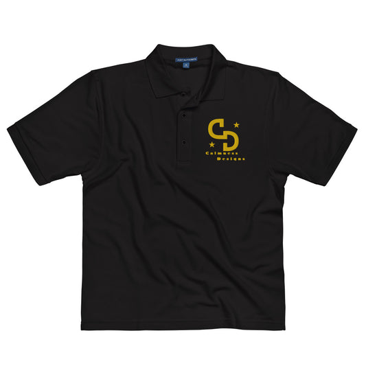 LOGO-Calmness Designs, Stars (C D) Creative Designs,  Men's Premium Polo