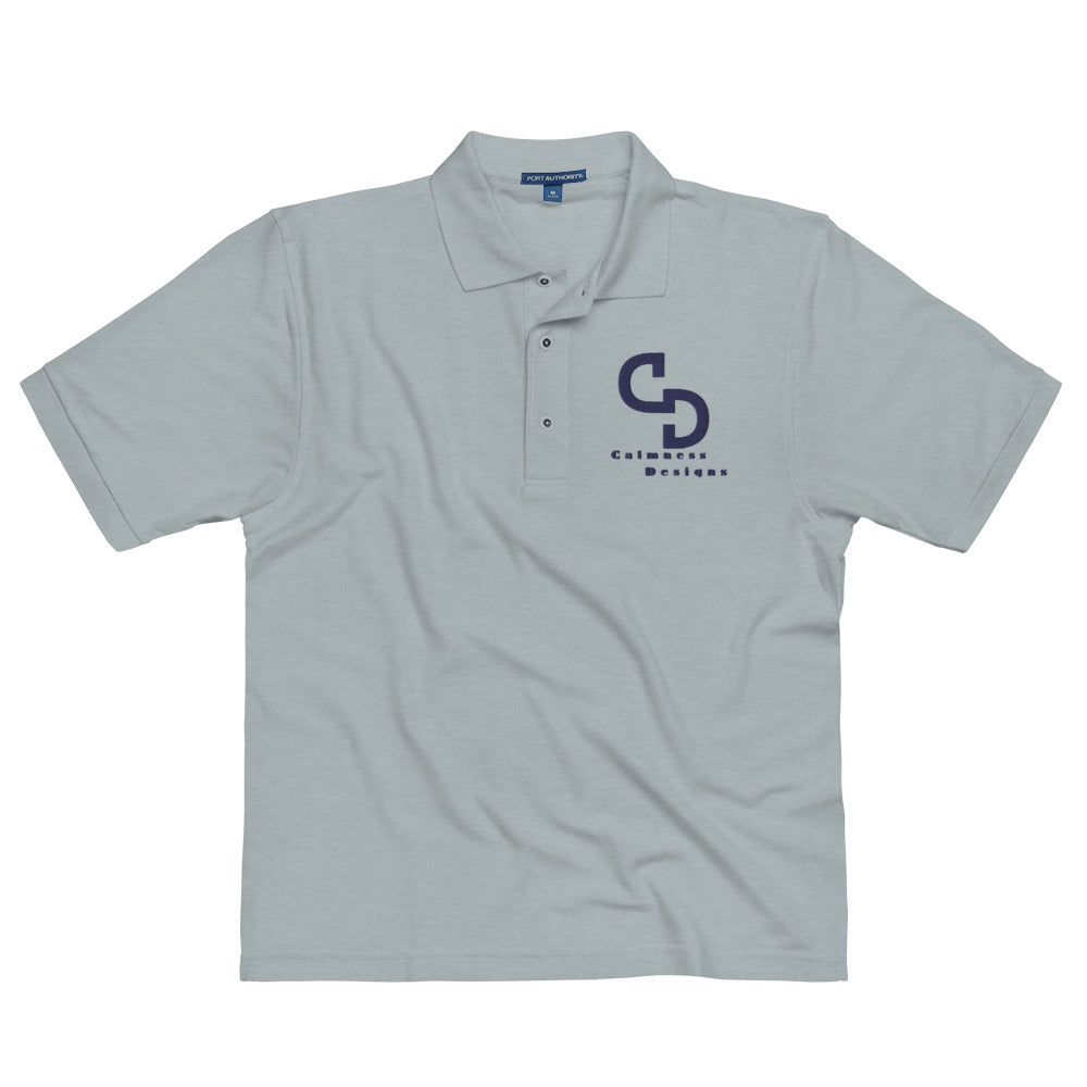 LOGO-Calmness Designs, (C D) Creative Designs,  Men's Premium Polo