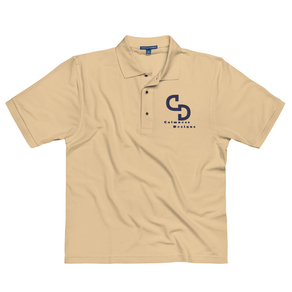 LOGO-Calmness Designs, (C D) Creative Designs,  Men's Premium Polo