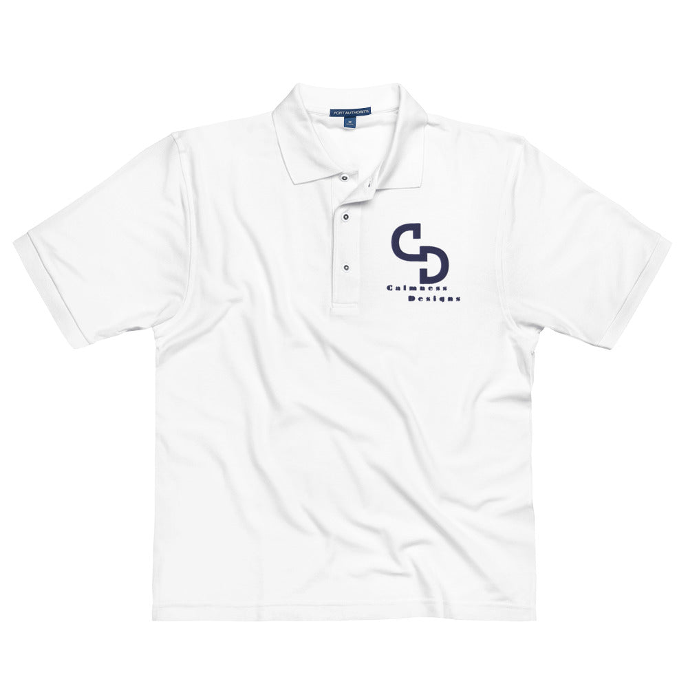 LOGO-Calmness Designs, (C D) Creative Designs,  Men's Premium Polo