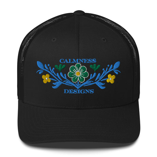 Flower Decoration Mexican Style, CALMNESS DESIGNS,  Creative Designer's,  Trucker Cap