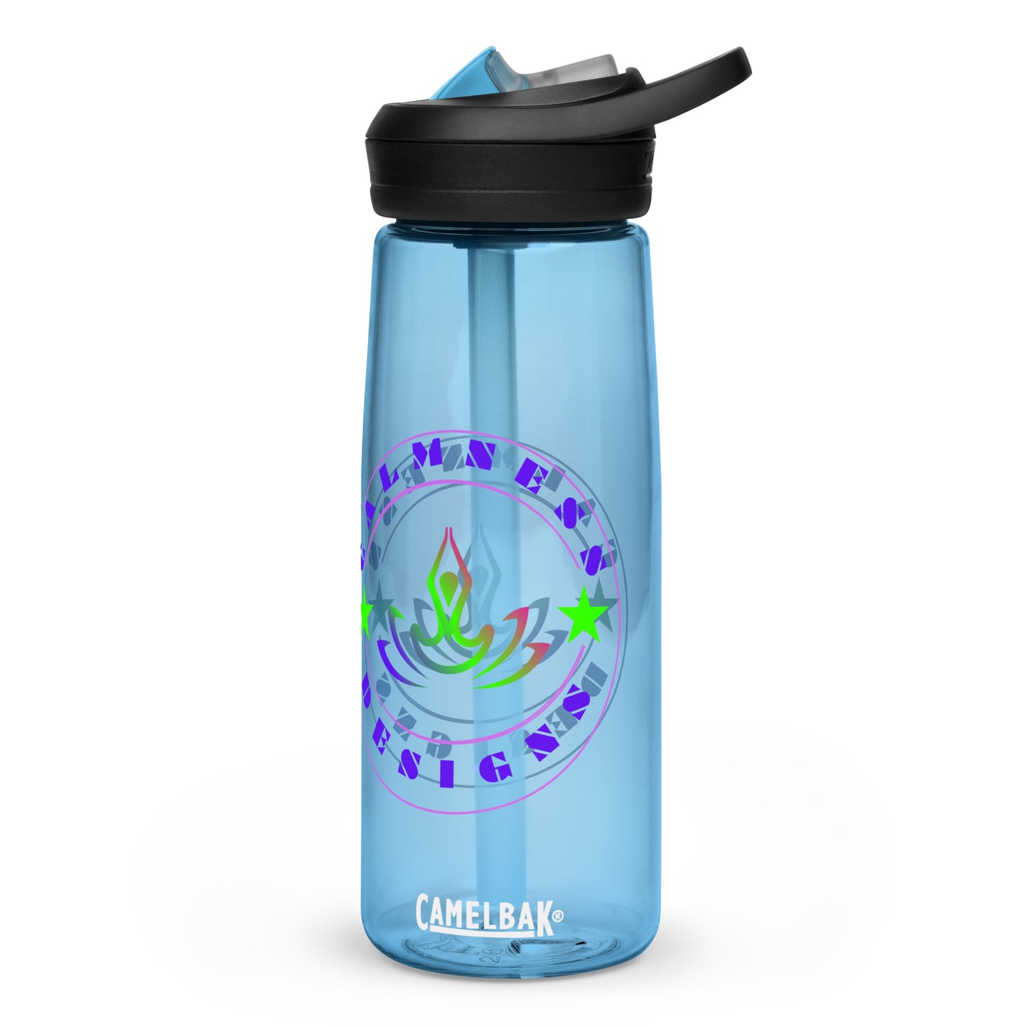 Yoga Meditation, Lotus Pose, Stars,  CALMNESS DESIGNS,  Creative Designer's,  Sports water bottle