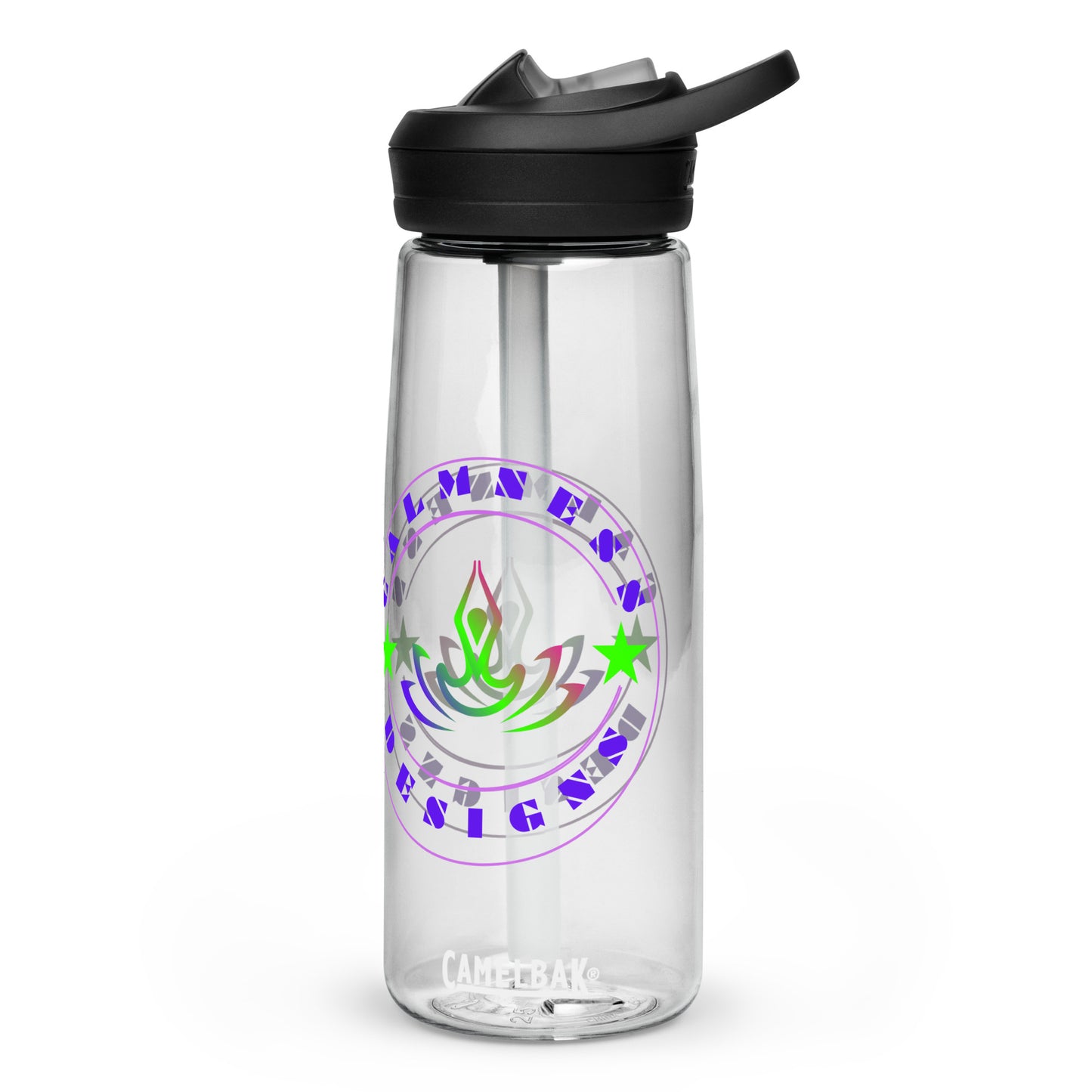 Yoga Meditation, Lotus Pose, Stars,  CALMNESS DESIGNS,  Creative Designer's,  Sports water bottle