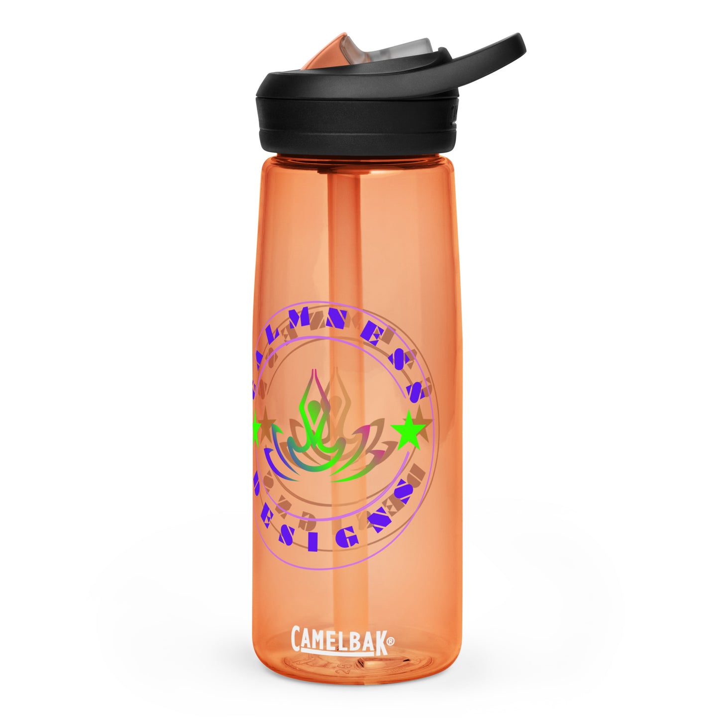 Yoga Meditation, Lotus Pose, Stars,  CALMNESS DESIGNS,  Creative Designer's,  Sports water bottle