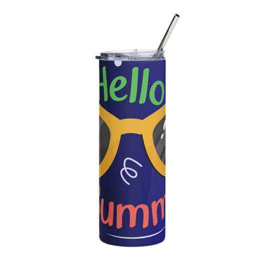 Hello Summer, Summer Vacation Sun Glasses, Stars,  CALMNESS DESIGNS,  Creative Designer's, Stainless steel tumbler