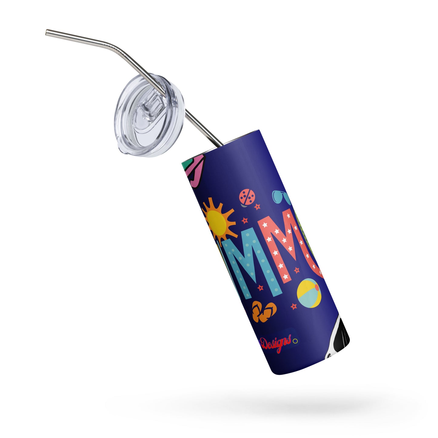 Hello Summer, Summer Vacation Sun Glasses, Stars,  CALMNESS DESIGNS,  Creative Designer's, Stainless steel tumbler