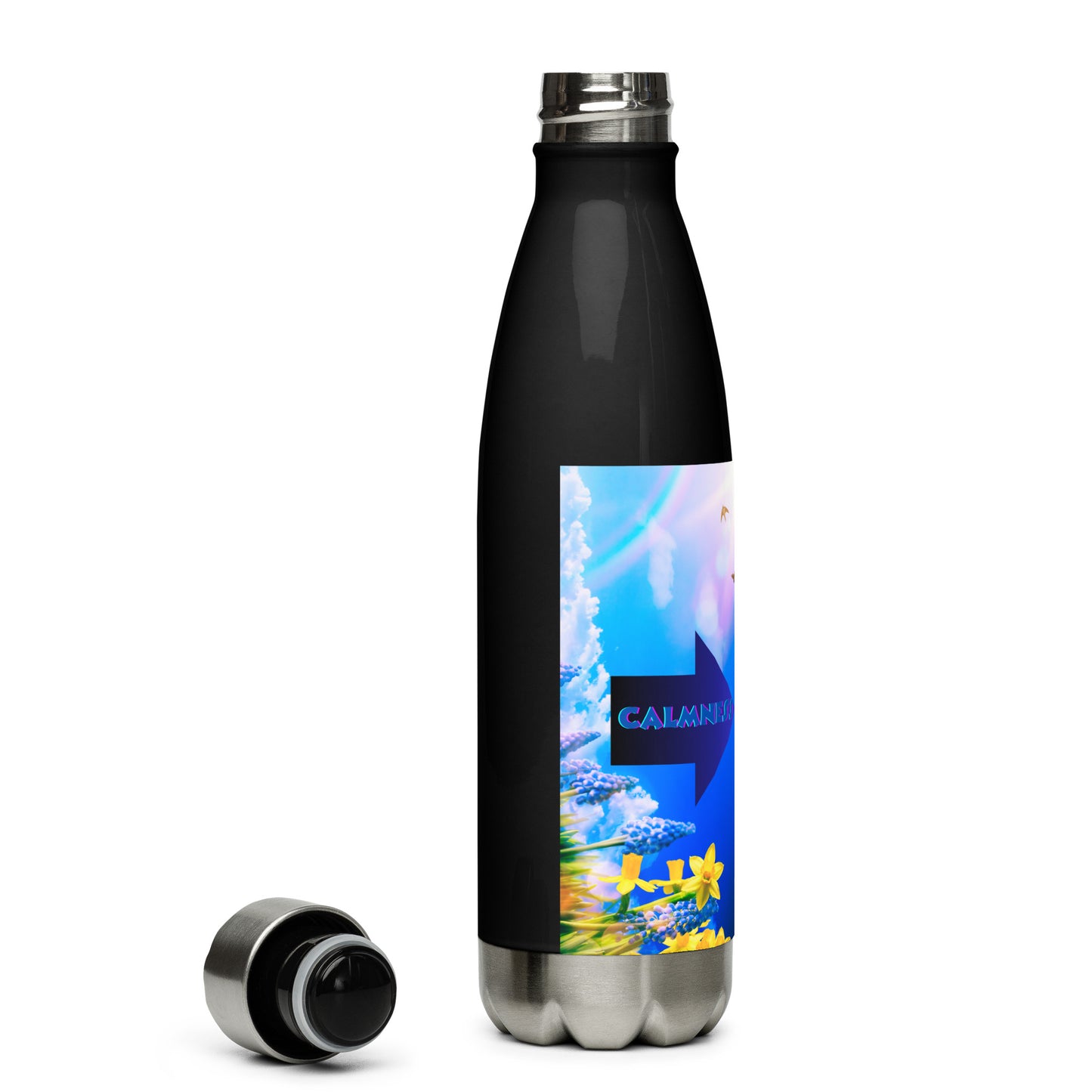 Happy Easter Background, Fresh Spring Flowers, Arrow,  Calmness Designs, Creative Designs,   Stainless steel water bottle