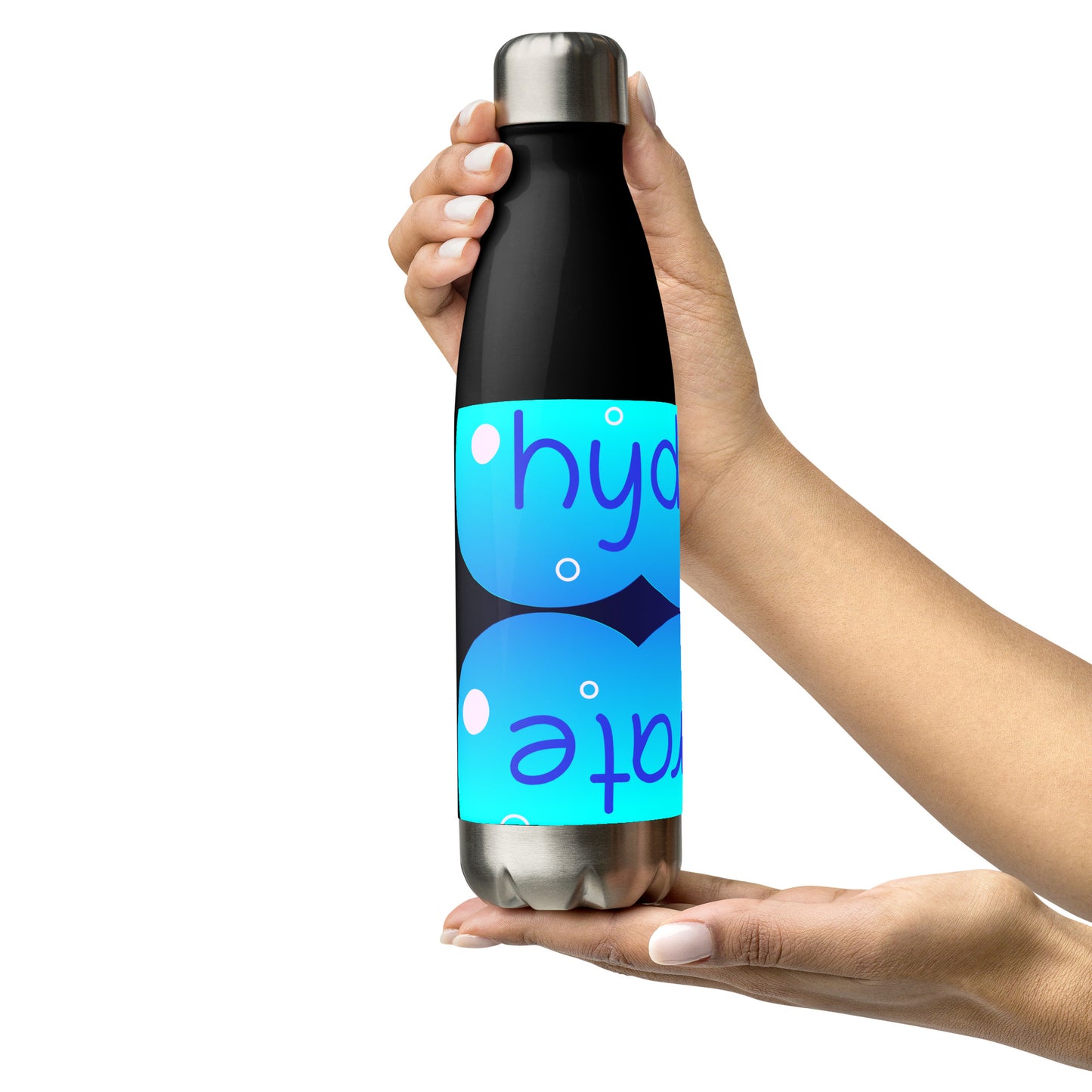 Elevated Cartoony HYDRATE, CALMNESS DESIGNS,  Creative Designer's,  Stainless steel water bottle