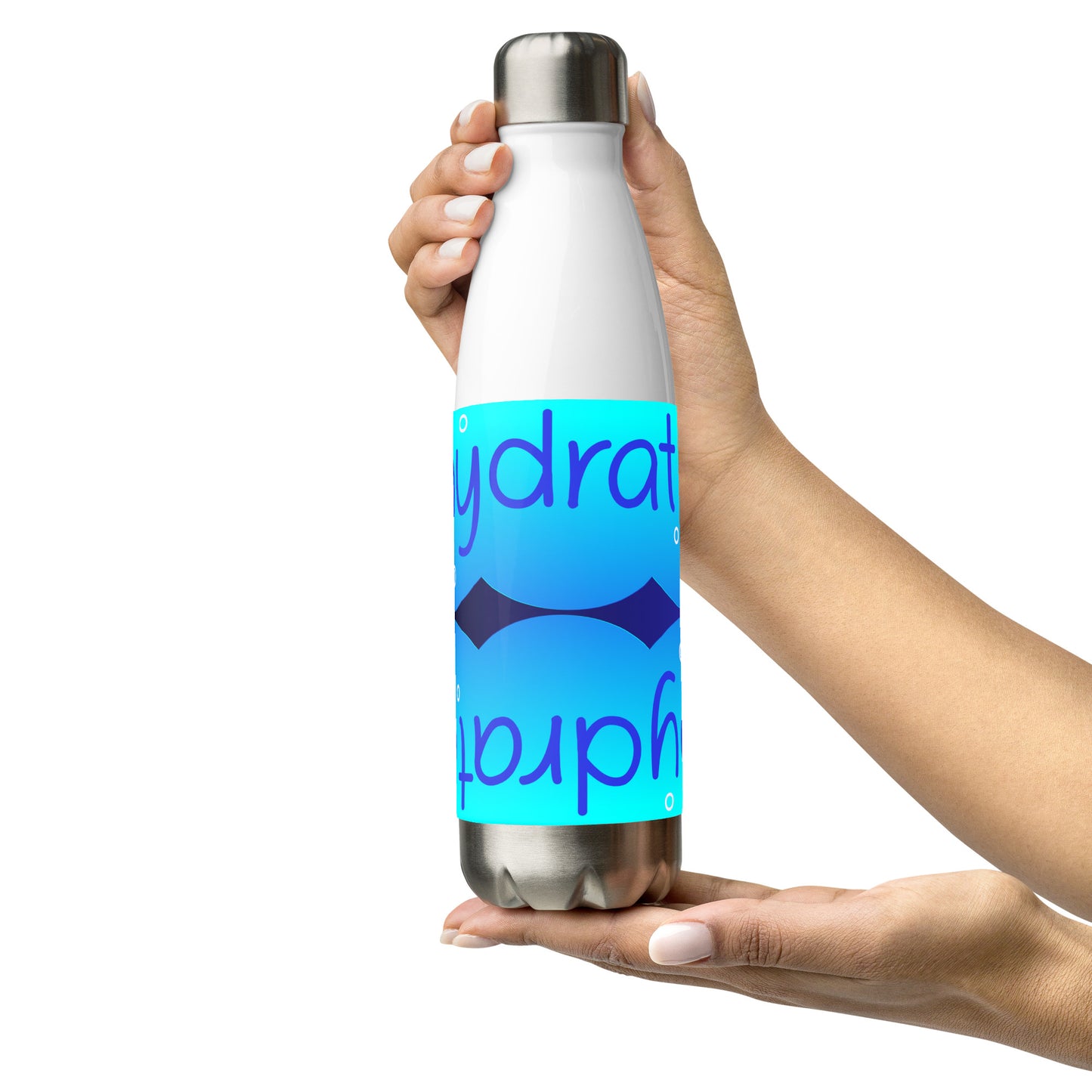 Elevated Cartoony HYDRATE, CALMNESS DESIGNS,  Creative Designer's,  Stainless steel water bottle