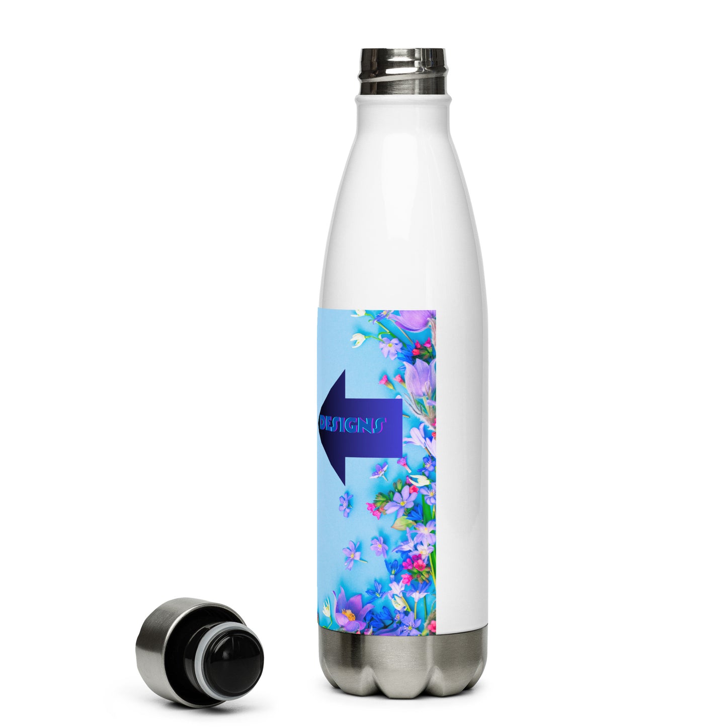 Happy Easter Background, Fresh Spring Flowers, Arrow,  Calmness Designs, Creative Designs,   Stainless steel water bottle