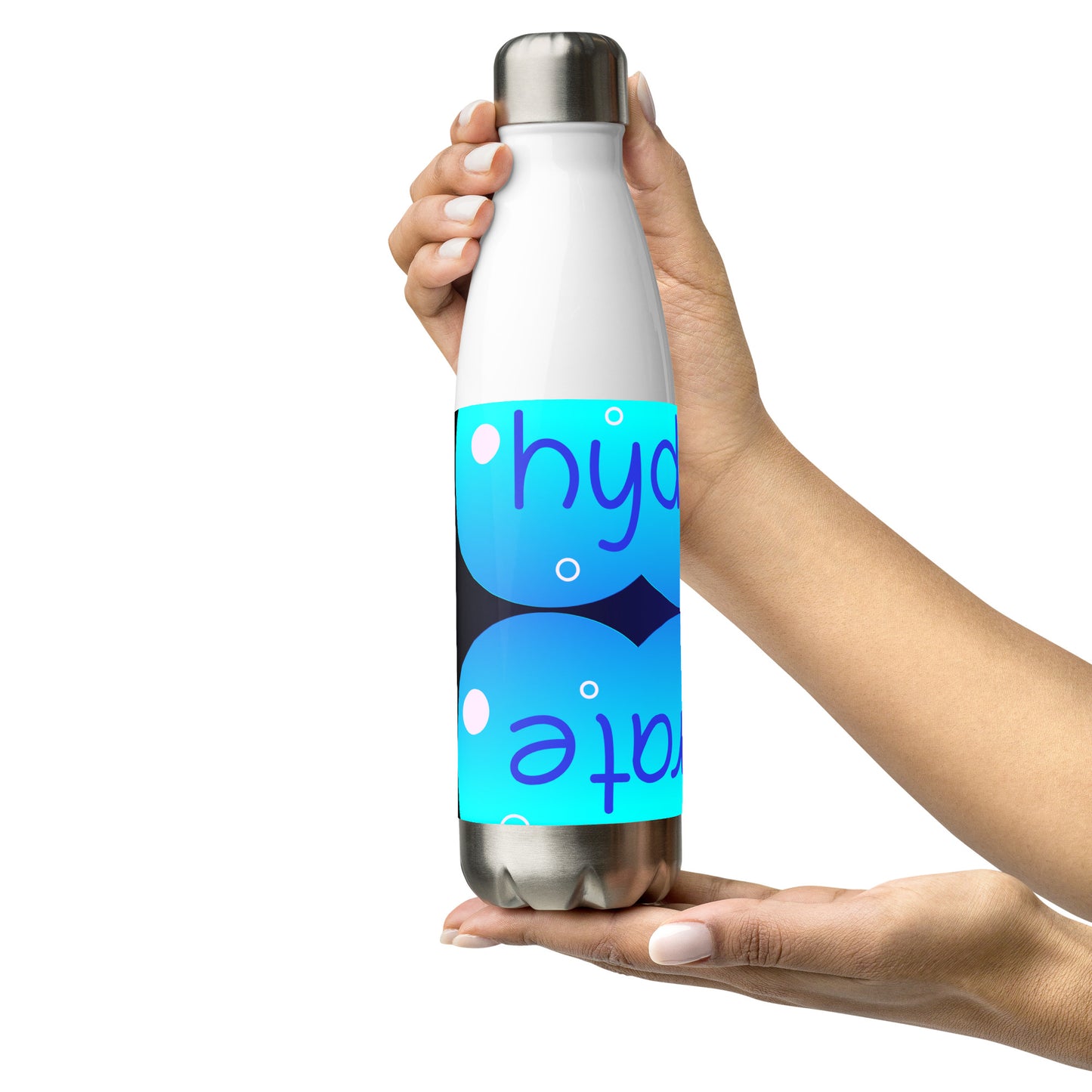 Elevated Cartoony HYDRATE, CALMNESS DESIGNS,  Creative Designer's,  Stainless steel water bottle