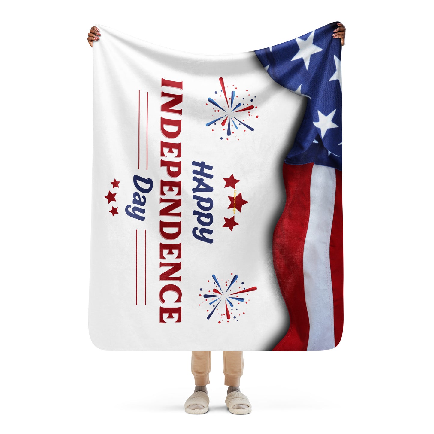 Happy 4th of July, USA Independence Day, Calmness Designs, Calmness Designs,  Sherpa blanket