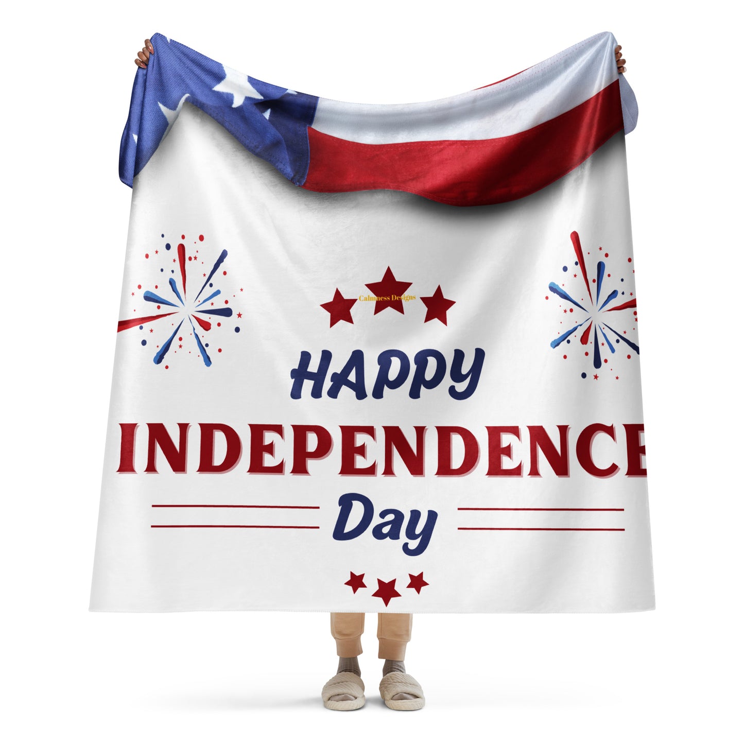 Happy 4th of July, USA Independence Day, Calmness Designs, Calmness Designs,  Sherpa blanket