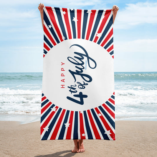 Happy 4th of July, USA Independence, Calmness Designs, Towel