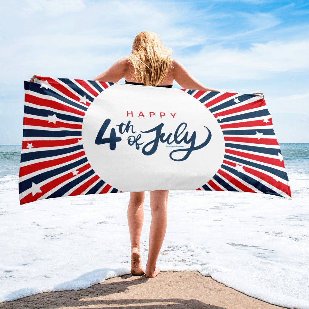 Happy 4th of July, USA Independence, Calmness Designs, Towel