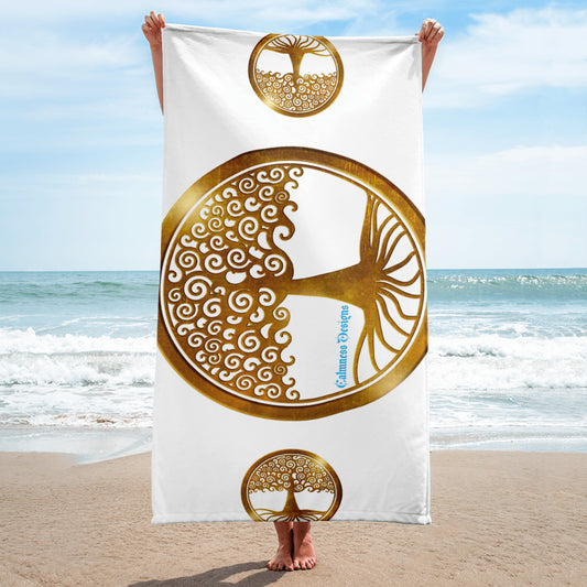 World Life Tree Gold Medallion Pendant, Calmness Designs,        Towel