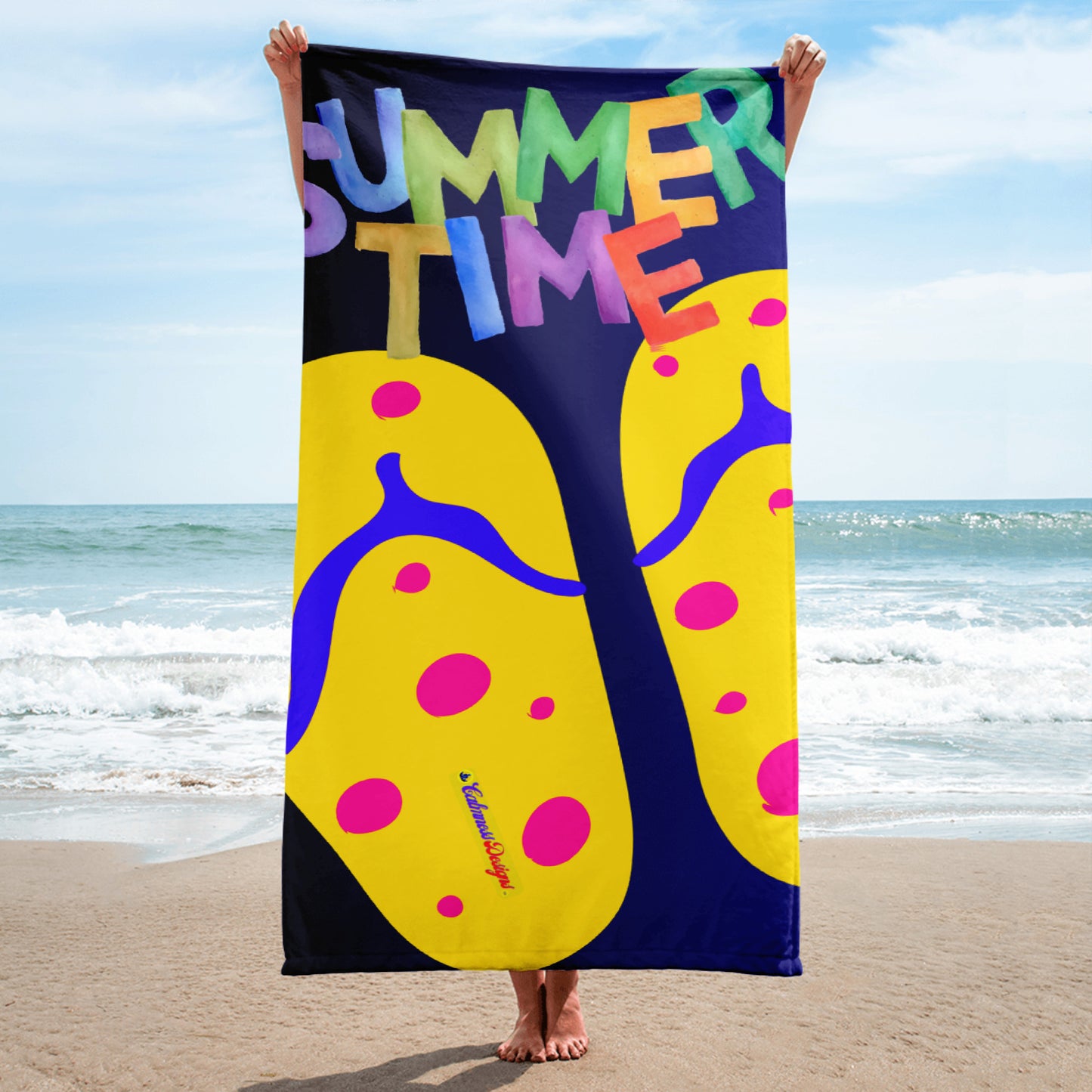 SUMMER TIME, Flip flop for Summer,  CALMNESS DESIGNS,  Creative Designer's,  Towel