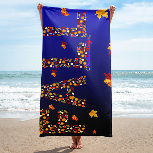 FALL Word Made Form Fall Elements, Fall Leaves,  CALMNESS DESIGNS,  Creative Designer's,  Towel