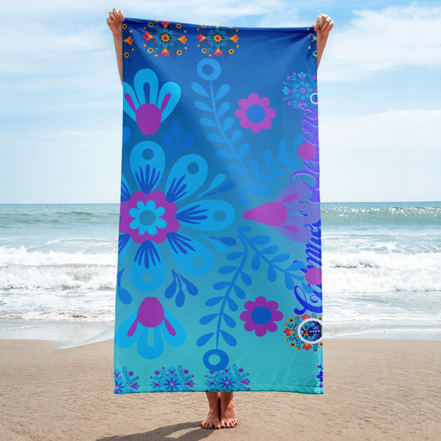 Mexican Embroidery Seamless Pattern, CALMNESS DESIGNS,  Creative Designer's,  Towel