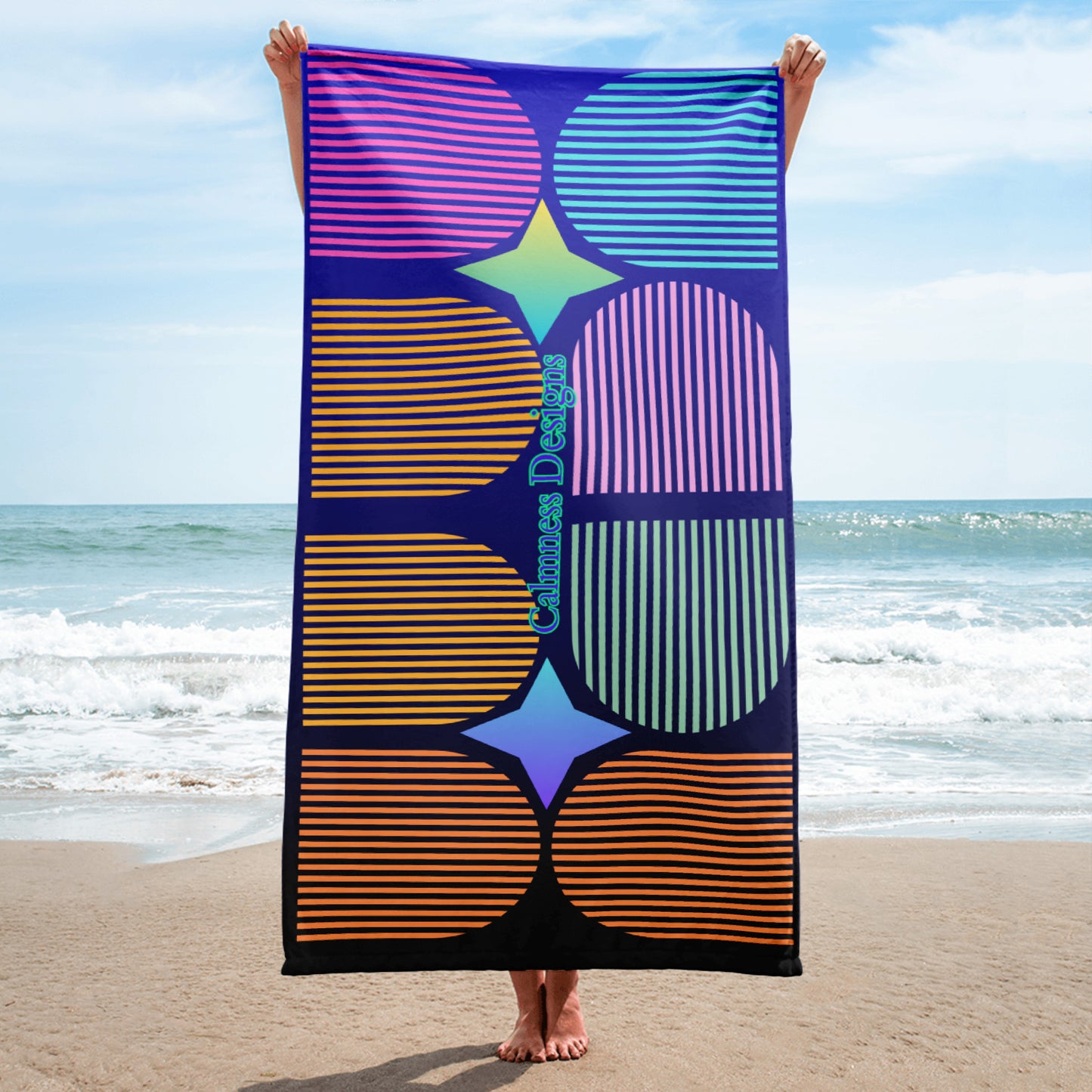 Geometric Memphis Designs, CALMNESS DESIGNS,  Creative Designer's,  Towel