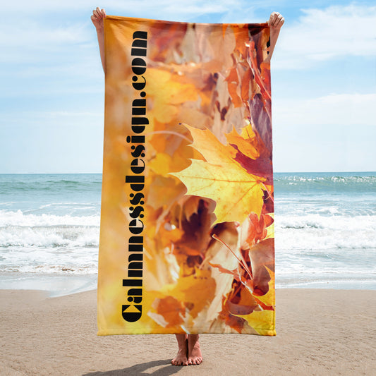 Beautiful Autumn Leaves with Maple, Calmnessdesign.COM,  Towel