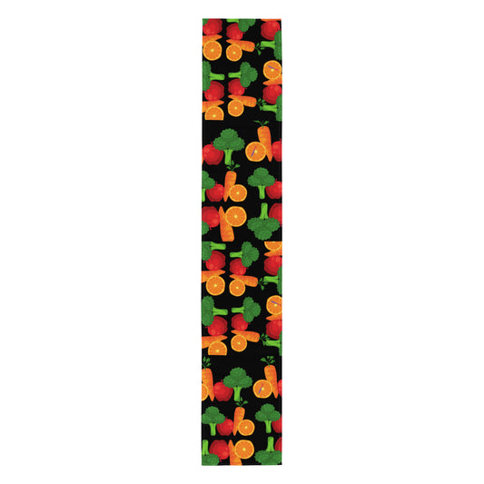 Fresh Vegetables and Fruits Healthy Food, Carrot, Apple, Broccoli, Orange,  CALMNESS DESIGNS,  Creative Designer's,  Table runner