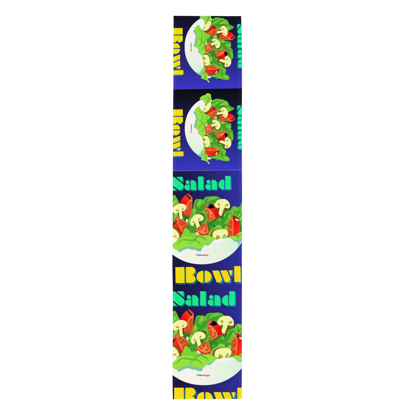 Illustration of Salad Bowl, Lettuce,  Tomato's, Mushroom's,  CALMNESS DESIGNS,  Creative Designer's,  Table runner