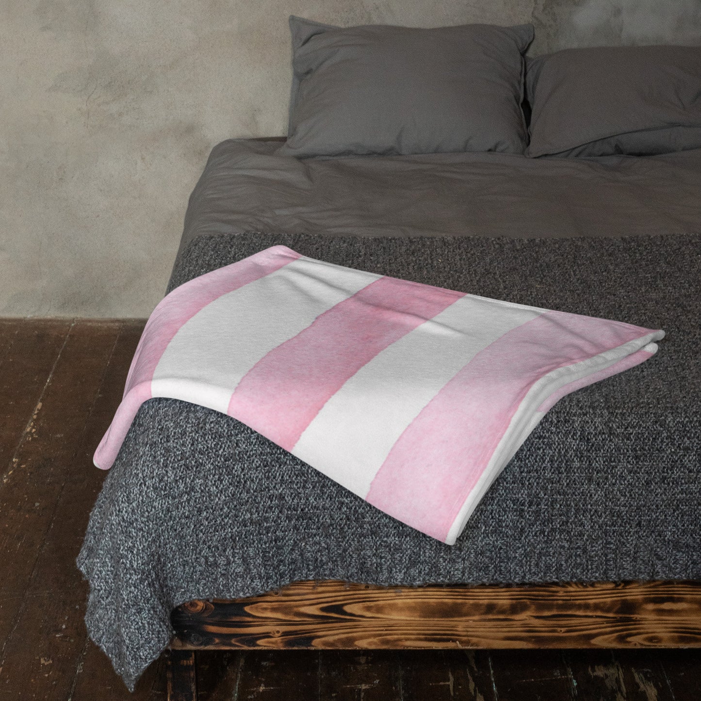 Pink Stripes,  Calmness Designs,   Throw Blanket