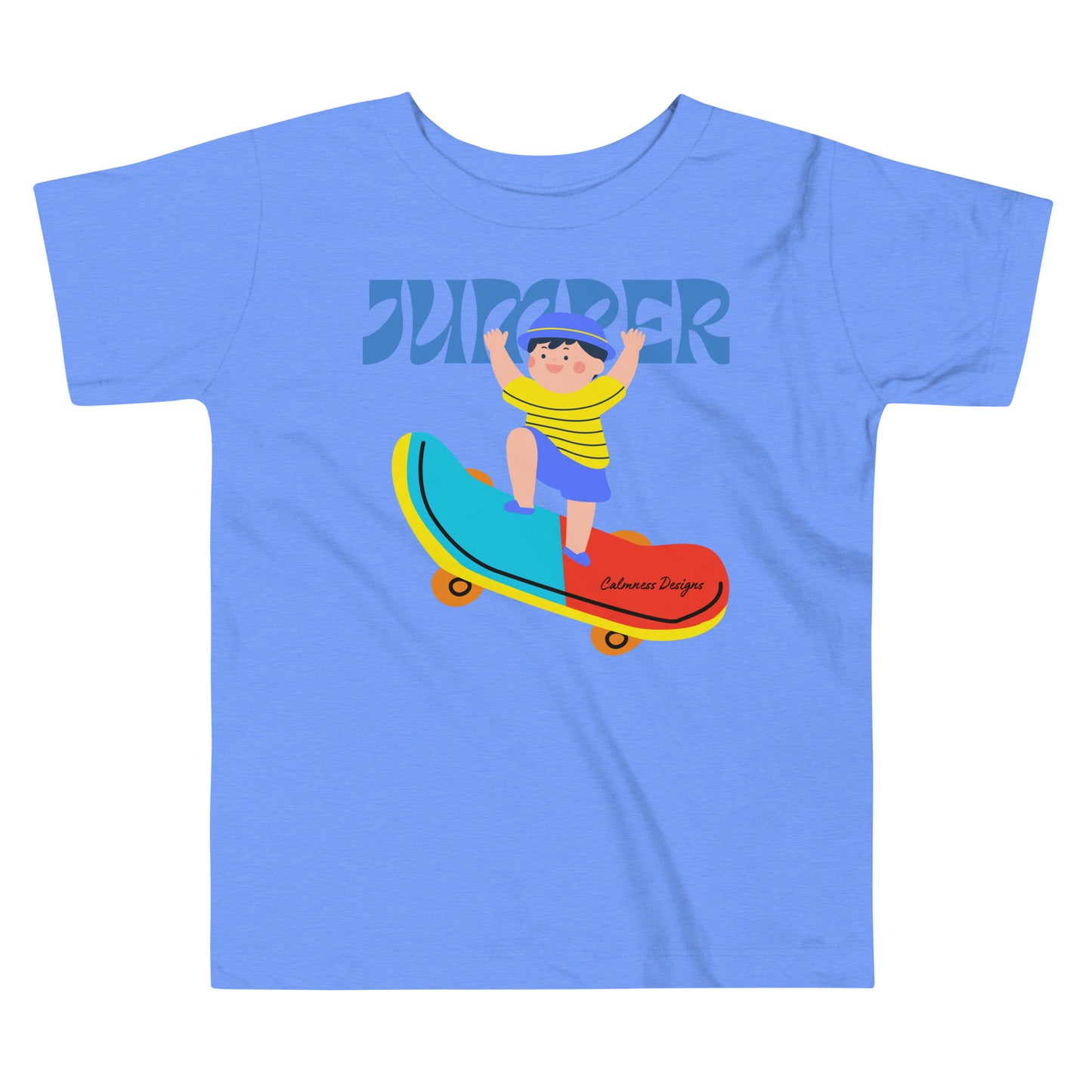 Asian Kid Jumping and Skate-Board,  CALMNESS DESIGNS,  Creative Designer's,  Toddler Short Sleeve Tee