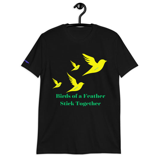 Birds of a Feather Stick Together, Flock of Birds Flying, Calmness Designs,  Short-Sleeve Unisex T-Shirt