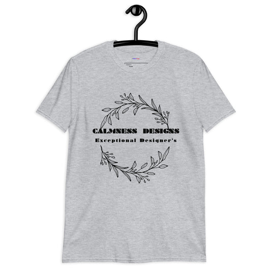 Ivory Black Botanical Organic, Creative Designs, Calmness Designs,  Short-Sleeve Unisex T-Shirt