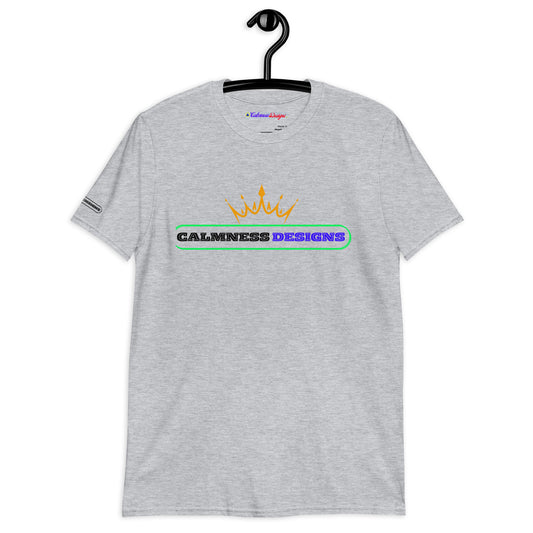 GOLDEN CROWN Illustration,, Text Frame, CALMNESS DESIGNS,  Creative Designer's, Short-Sleeve Unisex T-Shirt