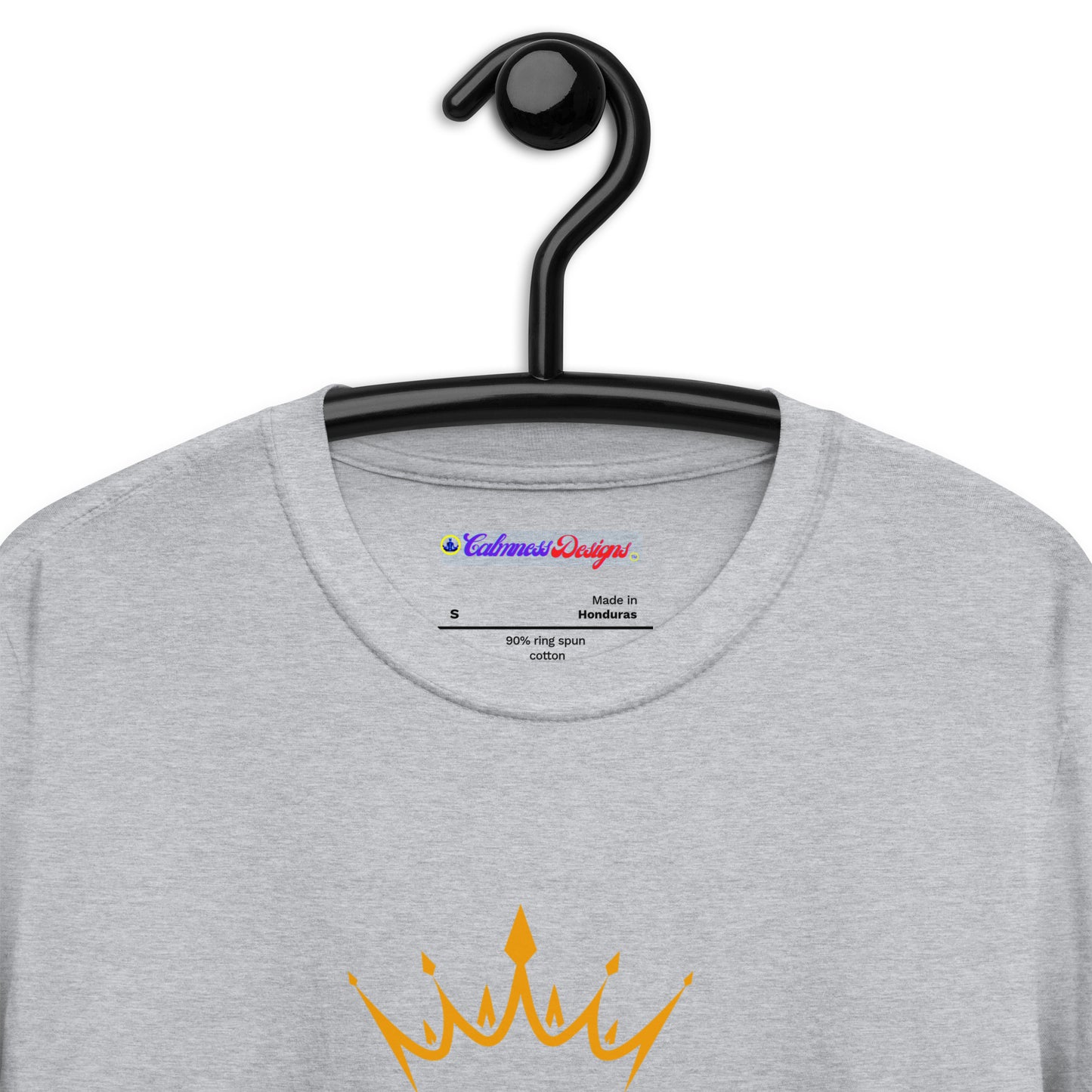 GOLDEN CROWN Illustration,, Text Frame, CALMNESS DESIGNS,  Creative Designer's, Short-Sleeve Unisex T-Shirt