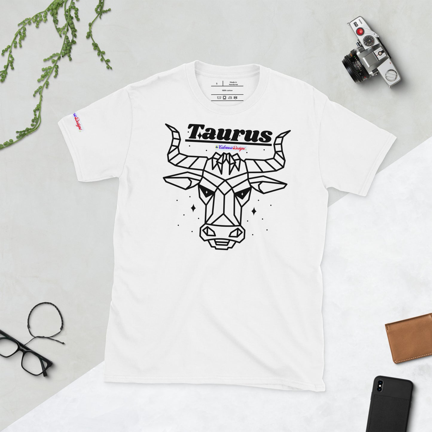 Zodiac Signs, Taurus, Calmness Designs,   Short-Sleeve Unisex T-Shirt