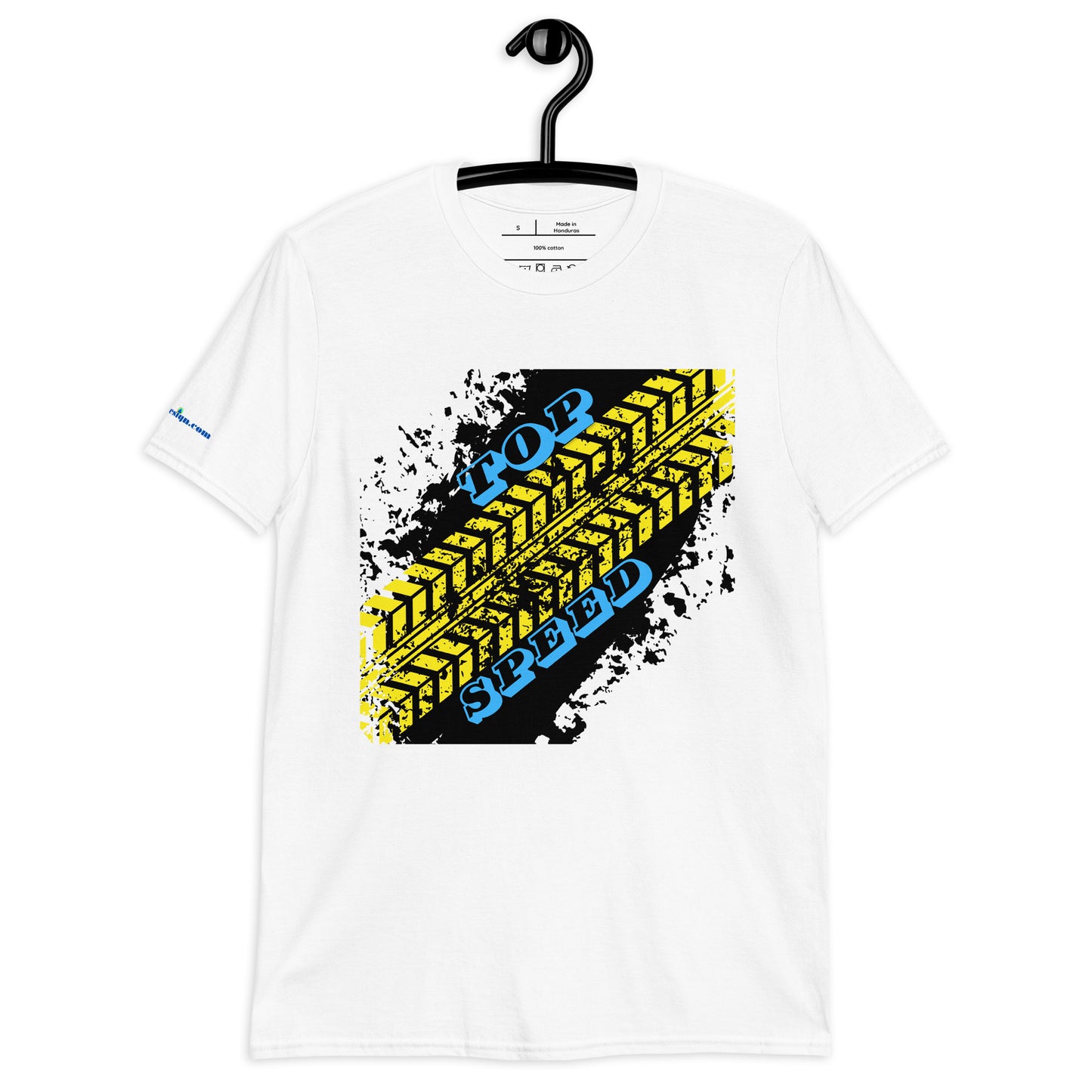 Car Tire Track, Top Speed, Calmnessdesign.COM,   Short-Sleeve Unisex T-Shirt