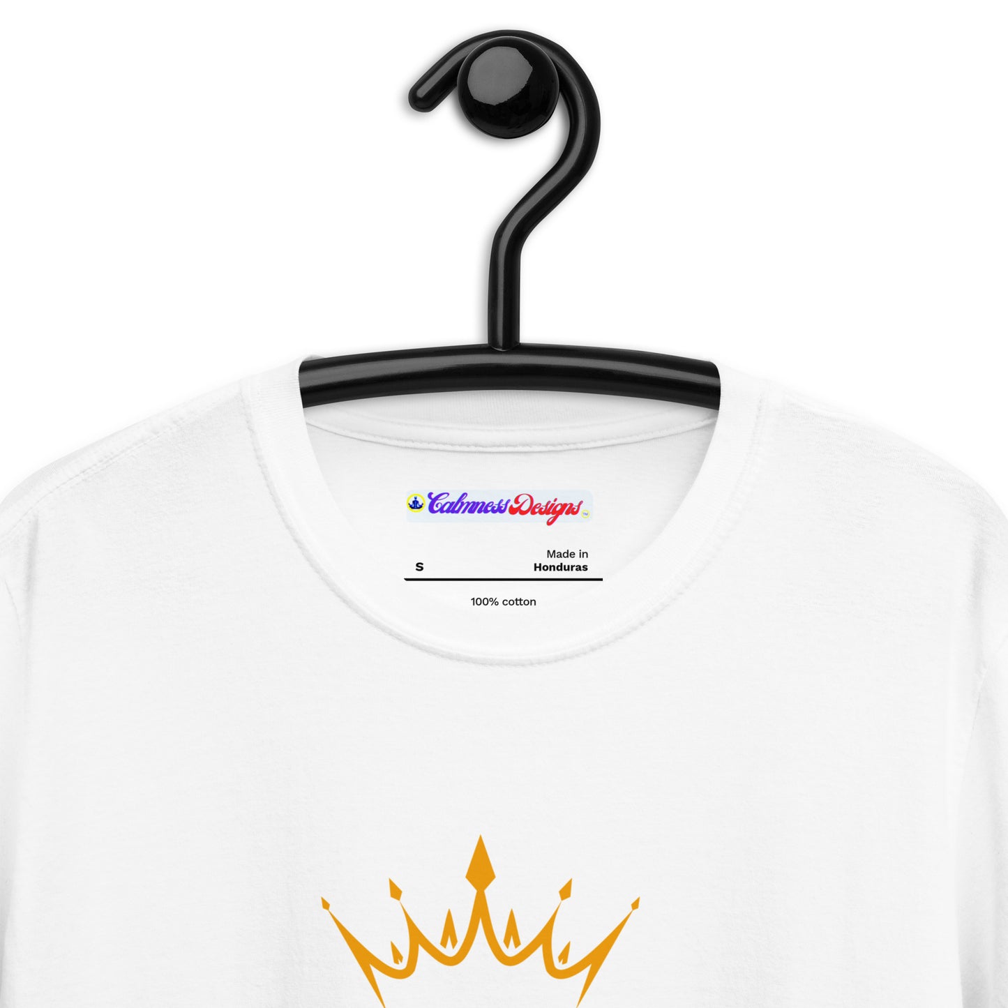 GOLDEN CROWN Illustration,, Text Frame, CALMNESS DESIGNS,  Creative Designer's, Short-Sleeve Unisex T-Shirt