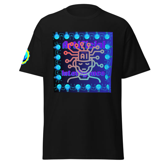 Artificial  Intelligence Icon Technology, (A I) Futuristic Technology,  CALMNESS DESIGNS,  Creative Designer's, Men's classic tee