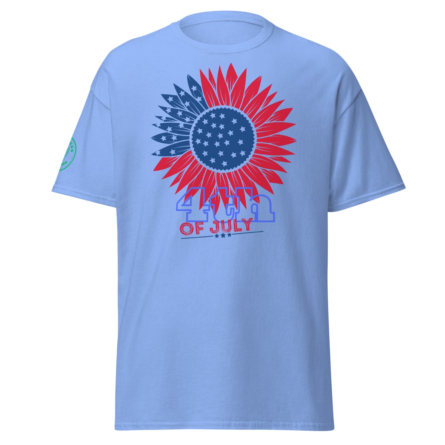 Red & Blue Sunflower Illustration 4TH JULY, USA, CALMNESS DESIGNS,  Creative Designer's,  Unisex classic tee