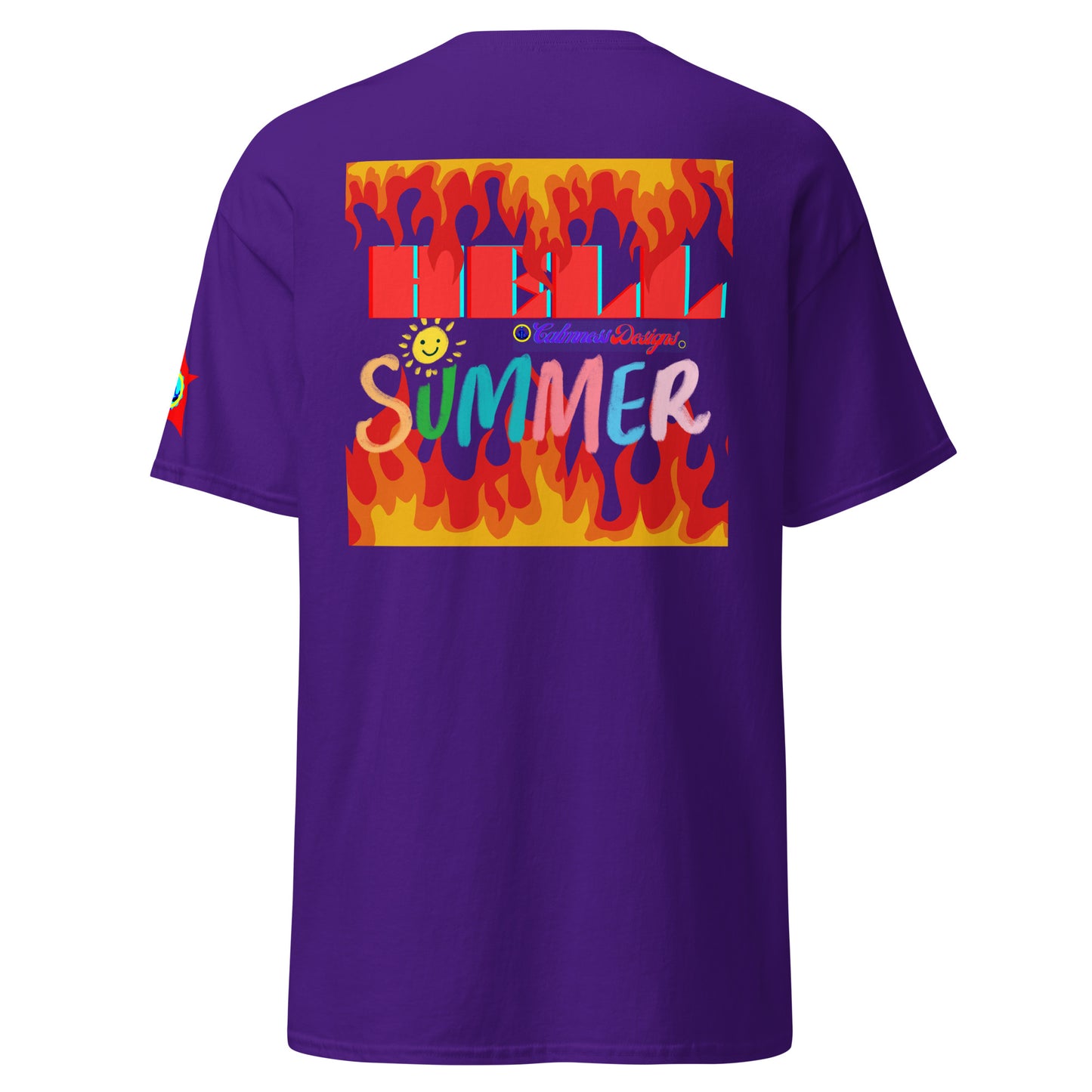 Fire Flame, Summer-Sunshine Face, HELL SUMMER, CALMNESS DESIGNS,  Creative Designer's,  Unisex classic tee