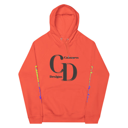 Logo CALMNESS DESIGNS, (C D), Calmness Designs, Creative Designs,   Unisex eco raglan hoodie