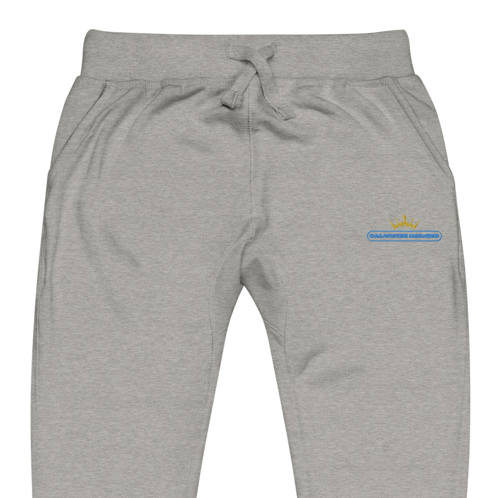 GOLDEN CROWN Illustration,, Text Frame, CALMNESS DESIGNS,  Creative Designer's,  Unisex fleece sweatpants