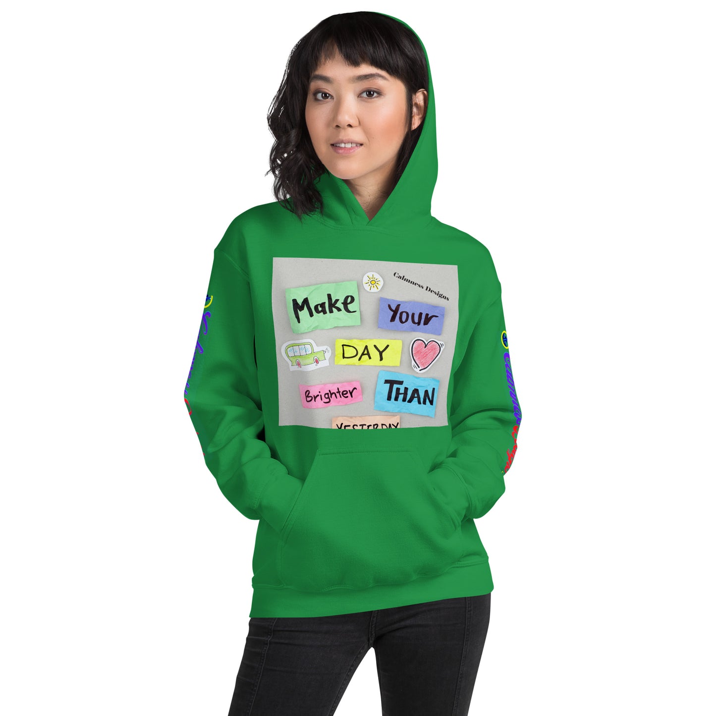 Make Your Day Brighter Than Yesterday, (BUS, HEART), Calmness Designs, Creative Designs,    Unisex Hoodie